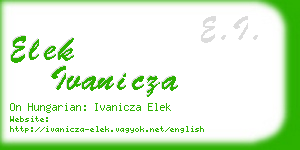 elek ivanicza business card